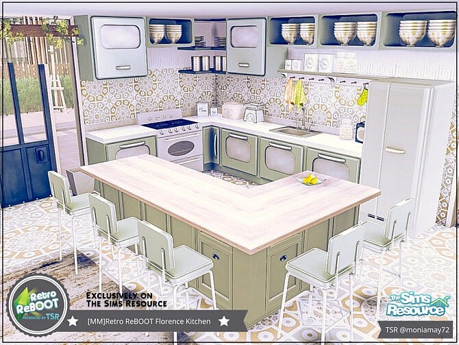 Sims 4 Retro Florence Kitchen by Moniamay72 at TSR