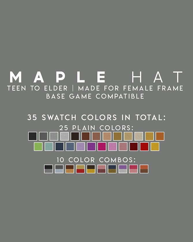 Sims 4 MAPLE HAT at Candy Sims 4