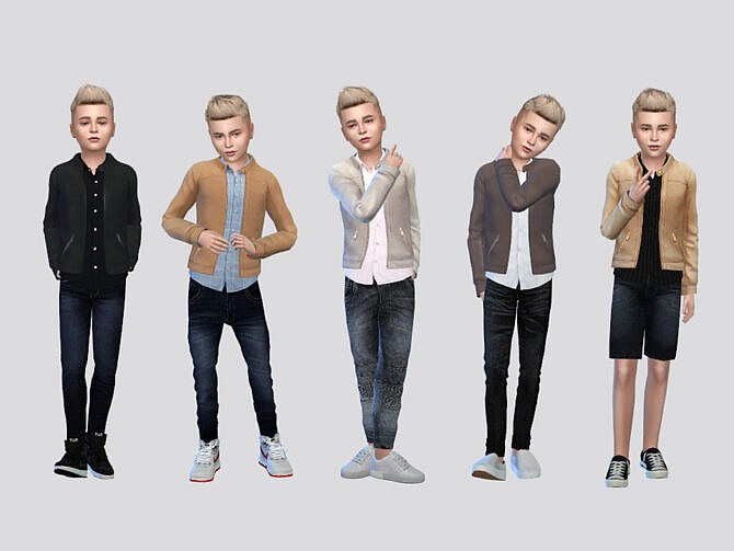 Sims 4 Clyde Leather Jacket Boys by McLayneSims at TSR