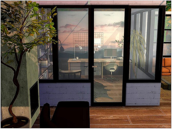Sims 4 Glass Office by lotsbymanal at TSR