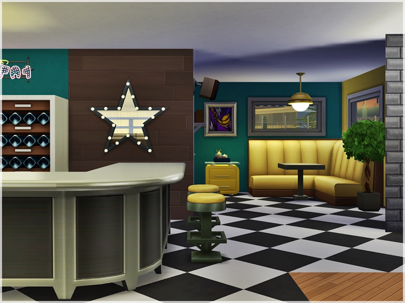 Retro First Light Bar & Restaurant By Ray_Sims At TSR » Sims 4 Updates