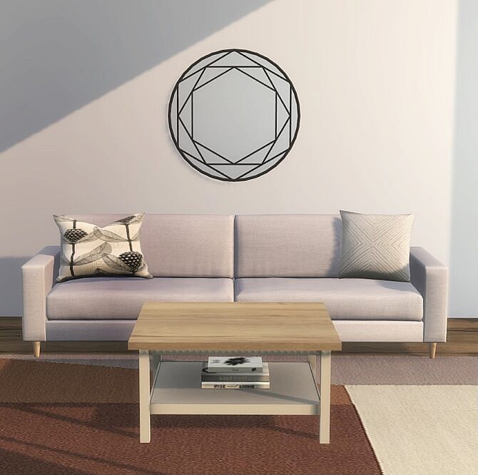 Sims 4 Hemnes Coffee Table & Multi Hexagonal Wall Mirror at Heurrs