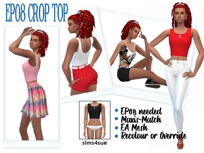 Sims 4 EP08 CROP TOP at Sims4Sue