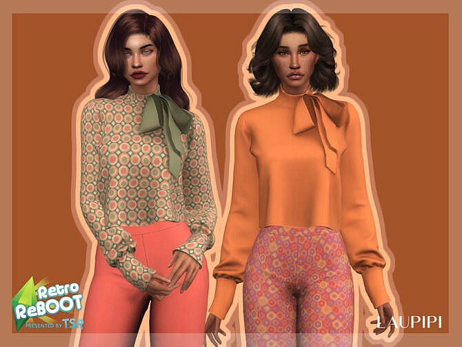 Sims 4 Retro Blouse R2 by laupipi at TSR