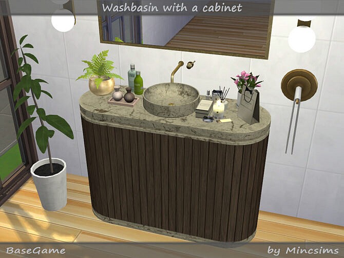 Sims 4 Washbasin with Cabinet by Mincsims at TSR