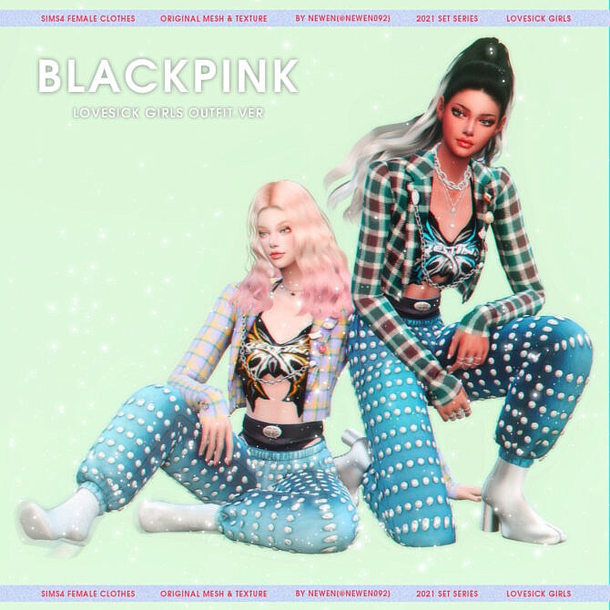 Sims 4 Blackpink clothes set at NEWEN