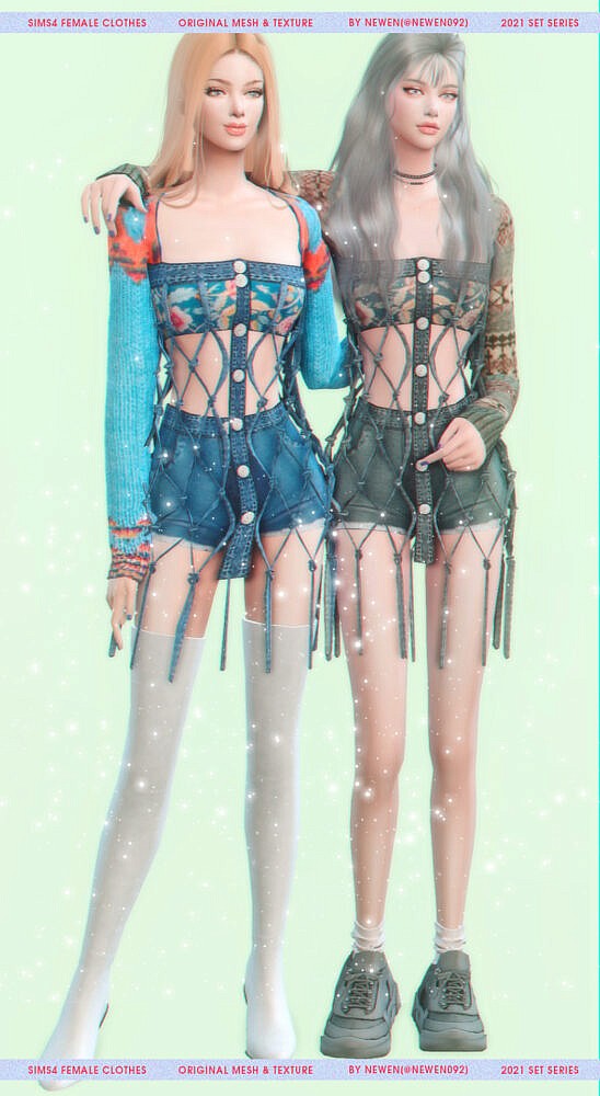 Sims 4 Blackpink clothes set at NEWEN