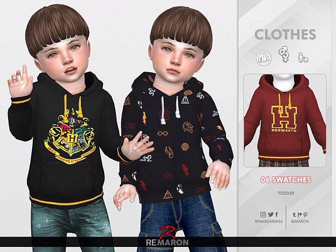Sims 4 Harry Potter Hoodie 01 Toddler by ReMaron at TSR