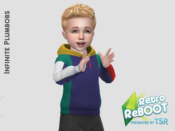 Sims 4 IP Toddler Retro Colour Block Hoodie by InfinitePlumbobs at TSR