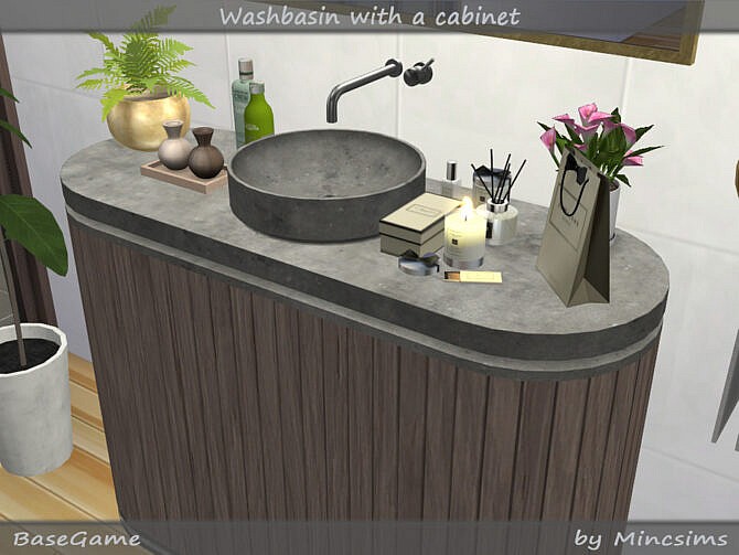 Sims 4 Washbasin with Cabinet by Mincsims at TSR