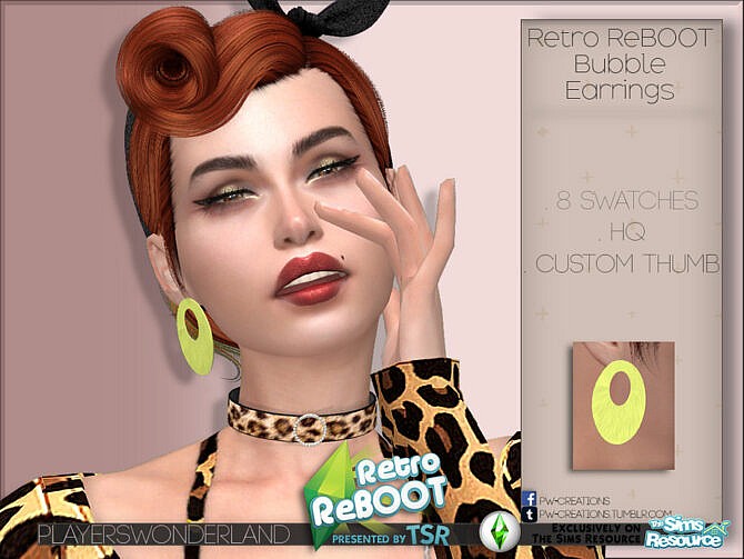 Sims 4 Retro Bubble Earrings by PlayersWonderland at TSR
