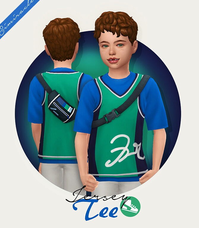Sims 4 Jersey Tee Kids Version at Simiracle