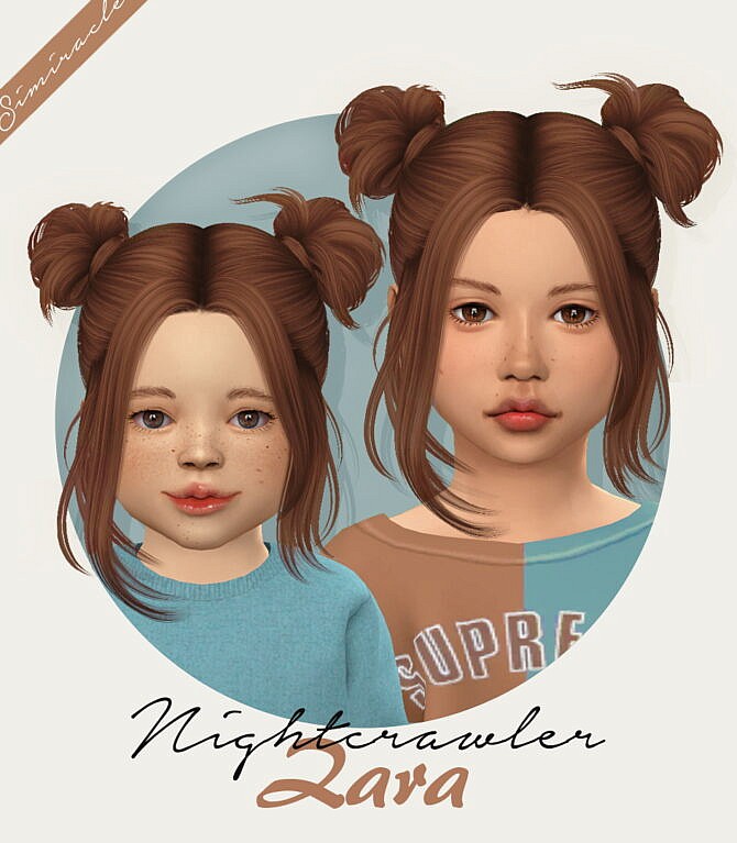 Sims 4 Nightcrawler Zara hair for kids & toddlers at Simiracle