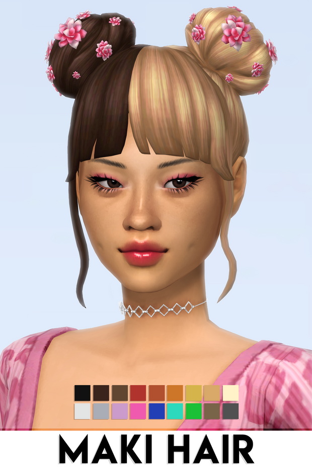 Sims 4 MAKI HAIR at Vikai