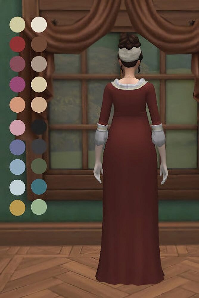 Sims 4 Regency Matron Dress at Historical Sims Life