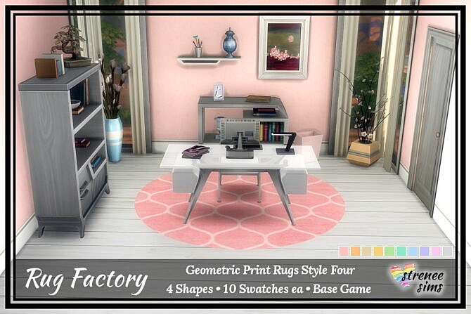 Sims 4 Rug Factory: Geometric Rugs at Strenee Sims