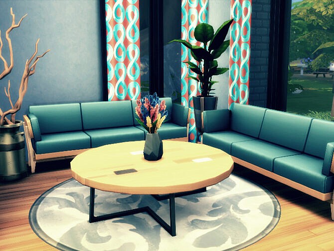 Sims 4 Brown modern home by GenkaiHaretsu at TSR
