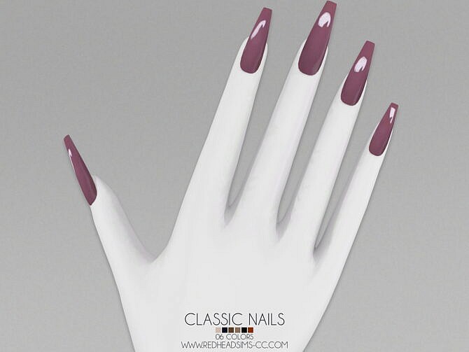 Sims 4 CLASSIC NAILS by Thiago Mitchell at REDHEADSIMS