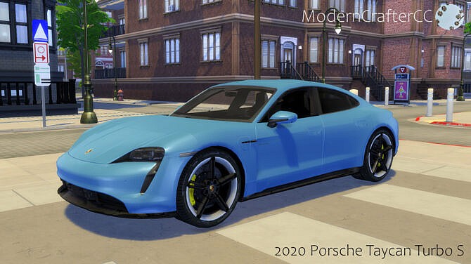 Sims 4 2020 Porsche Taycan Turbo S at Modern Crafter CC