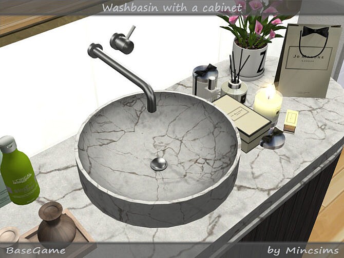 Sims 4 Washbasin with Cabinet by Mincsims at TSR