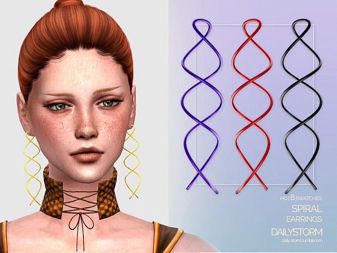 Sims 4 Spiral Earrings by DailyStorm at TSR