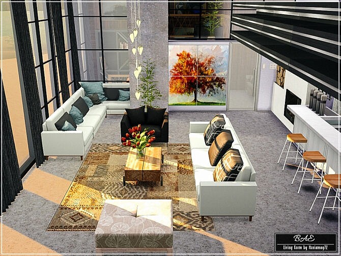 Sims 4 Bae Living Room by Moniamay72 at TSR