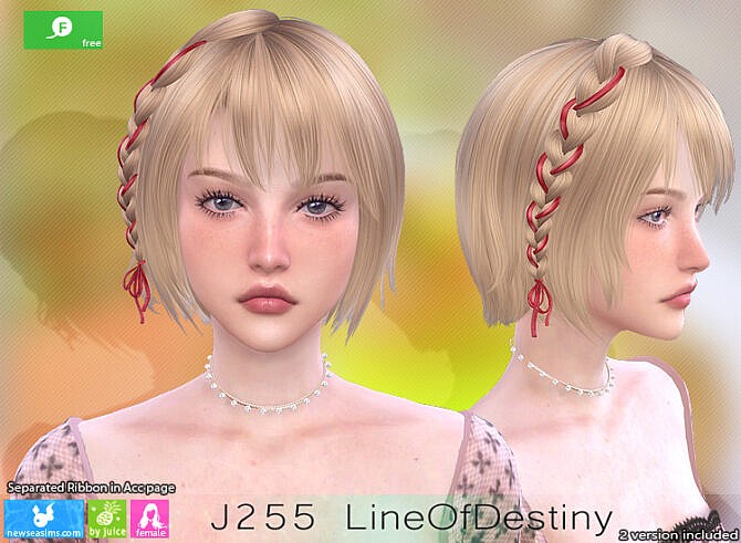 Sims 4 Line of Destiny hair J255 at Newsea Sims 4