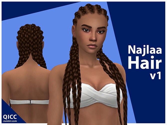Sims 4 Najlaa Hair Set by qicc at TSR