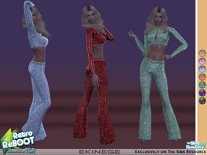 Sims 4 Retro Sequin Pants by ekinege at TSR