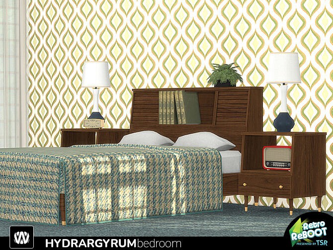 Sims 4 Retro Hydrargyrum Bedroom by wondymoon at TSR