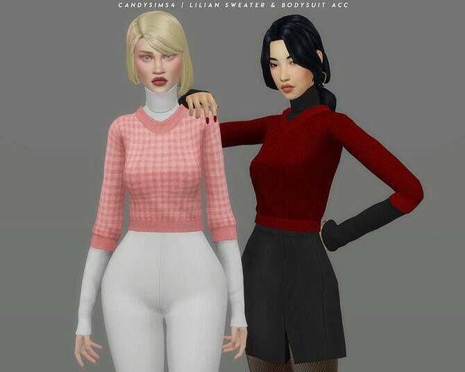 Sims 4 LILIAN SWEATER & BODYSUIT ACC at Candy Sims 4