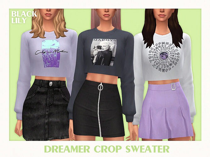 Dreamer Crop Sweater By Black Lily
