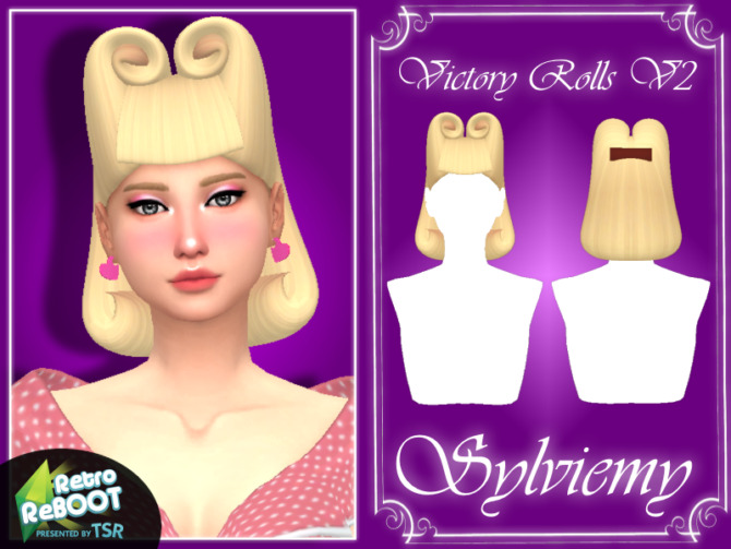 Sims 4 Retro Victory Rolls V2 Hair by Sylviemy at TSR