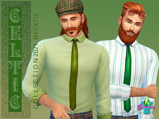 Sims 4 Celtic Necktie by SimmieV at TSR