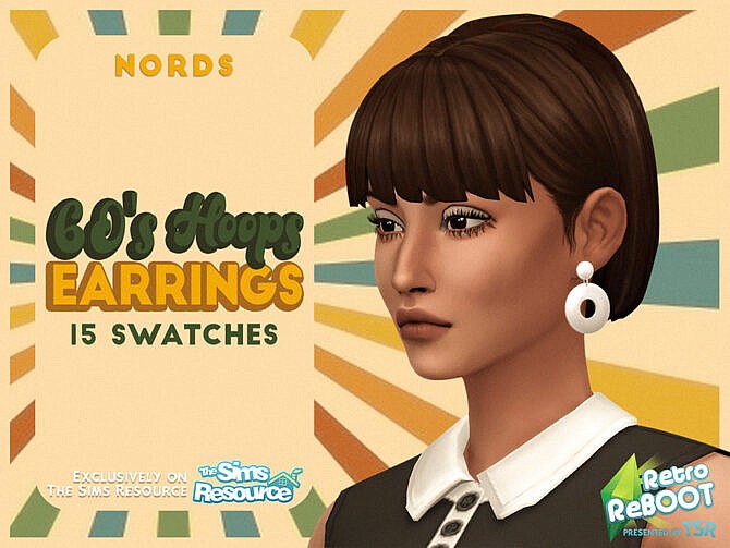Sims 4 Retro 60s Hoops Earrings by Nords at TSR