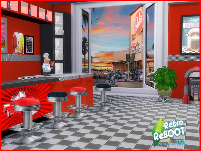 Sims 4 Retro 50s Diner Mural 2 by seimar8 at TSR