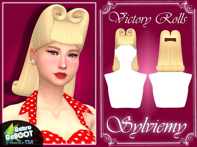 Sims 4 Retro Victory Rolls Hair by Sylviemy at TSR