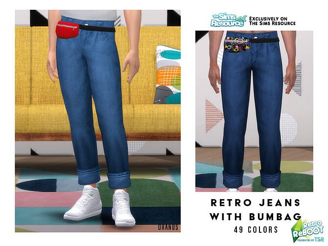 Sims 4 Retro Jeans With Bumbag by OranosTR at TSR