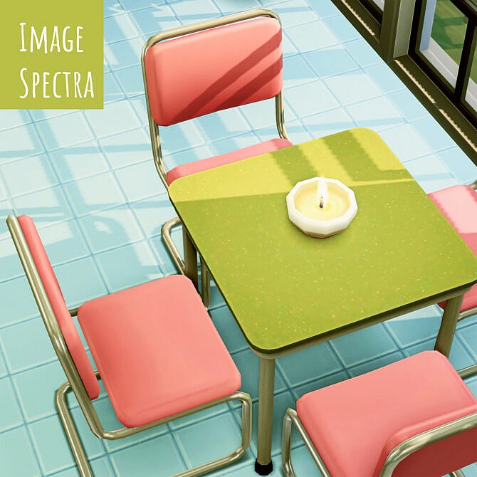 Sims 4 VINTAGE DINING SET in two palettes at Picture Amoebae