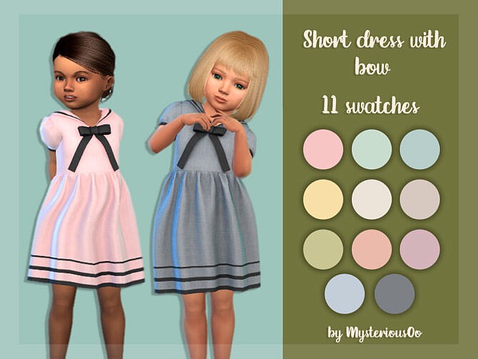 Sims 4 Short dress with bow by MysteriousOo at TSR