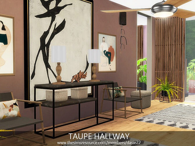 Sims 4 TAUPE HALLWAY by dasie2 at TSR