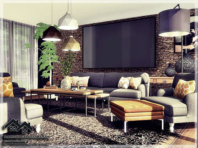 Sims 4 TAWIP Living Room by marychabb at TSR