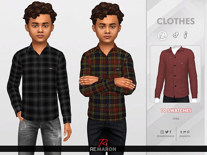 Sims 4 Formal Shirt 01 Boy by ReMaron at TSR