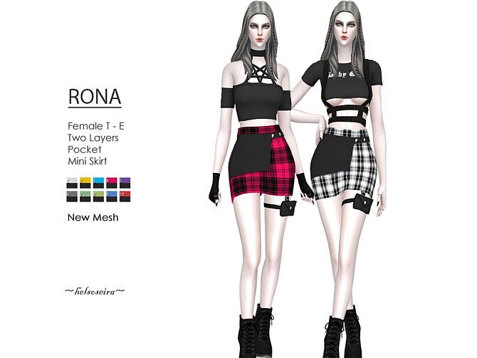Sims 4 RONA Mini Skirt by Helsoseira at TSR