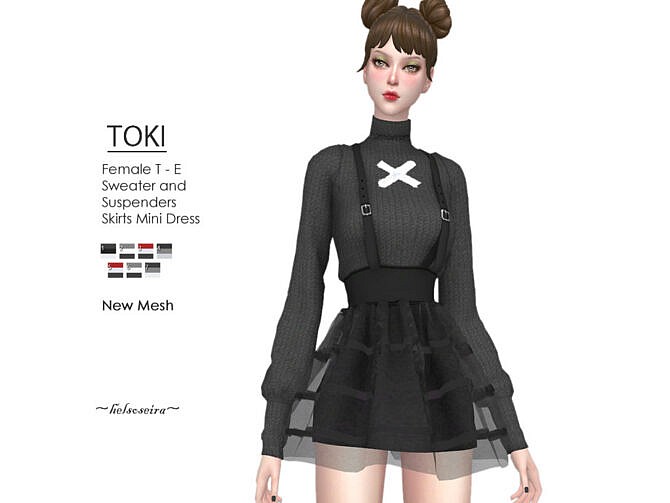 Sims 4 TOKI Mini Dress by Helsoseira at TSR