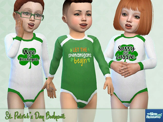 Sims 4 St. Patricks Day Bodysuit by Pelineldis at TSR