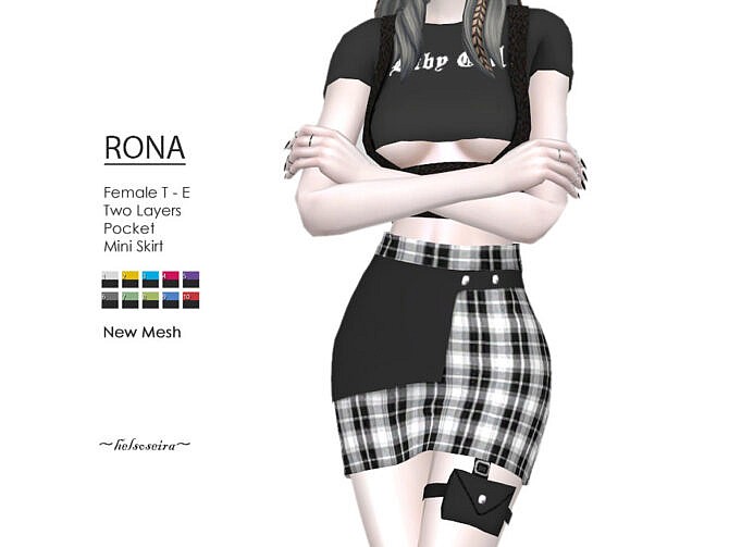 Sims 4 RONA Mini Skirt by Helsoseira at TSR