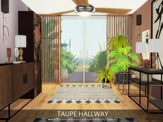 Sims 4 TAUPE HALLWAY by dasie2 at TSR
