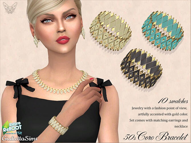 Sims 4 Retro Coro Lucite Bracelet 50s by feyona at TSR