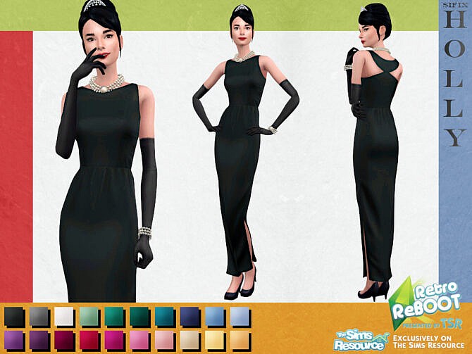 Sims 4 Retro Holly Dress Formal by Sifix at TSR